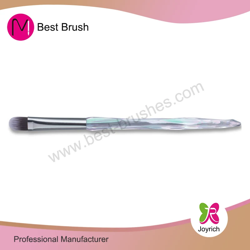 Grauer weißer ovaler Lidschatten -Make -up -Pinsel